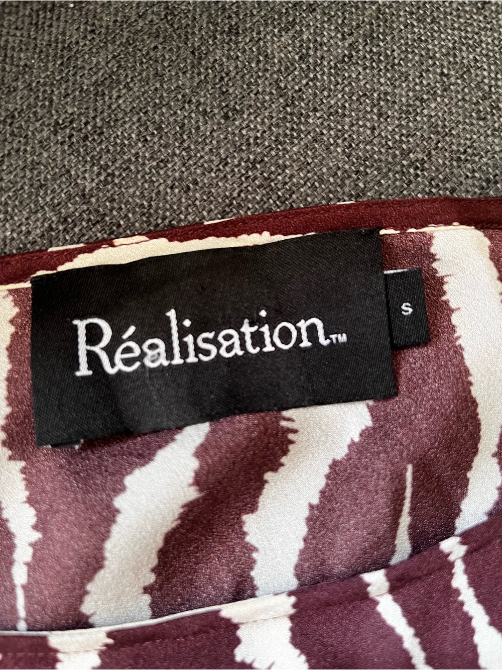 SOLD - Réalisation Par The Gia Animal Silk Maxi Dress Size S Zebra Bell Sleeves - Picture 3 of 13